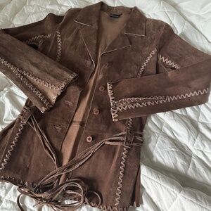 Wet Seal Brown Leather Jacket Size Small